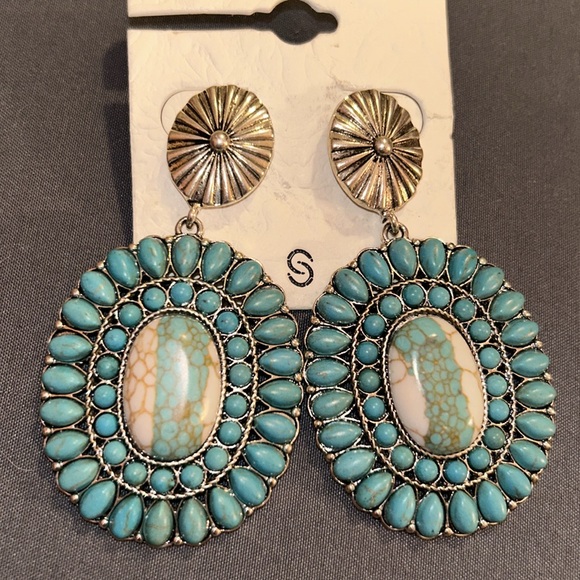 Sterling & Stitch Turquoise Earrings - Picture 2 of 7